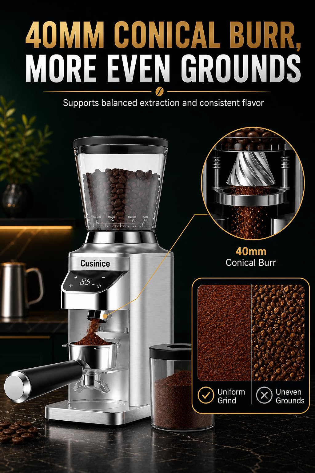 Conical Burr Coffee Grinder C43771