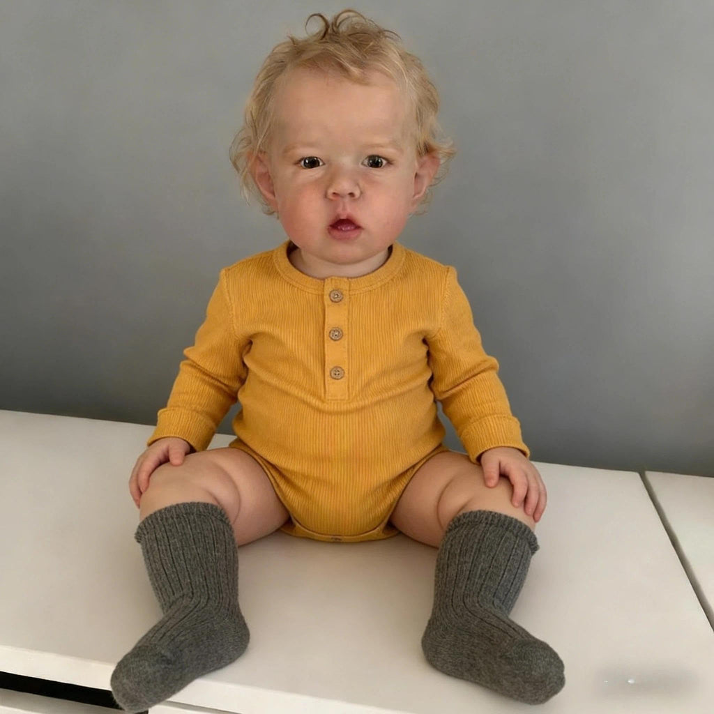 22" Realistic Baby Doll Boy Blonde Hair T760