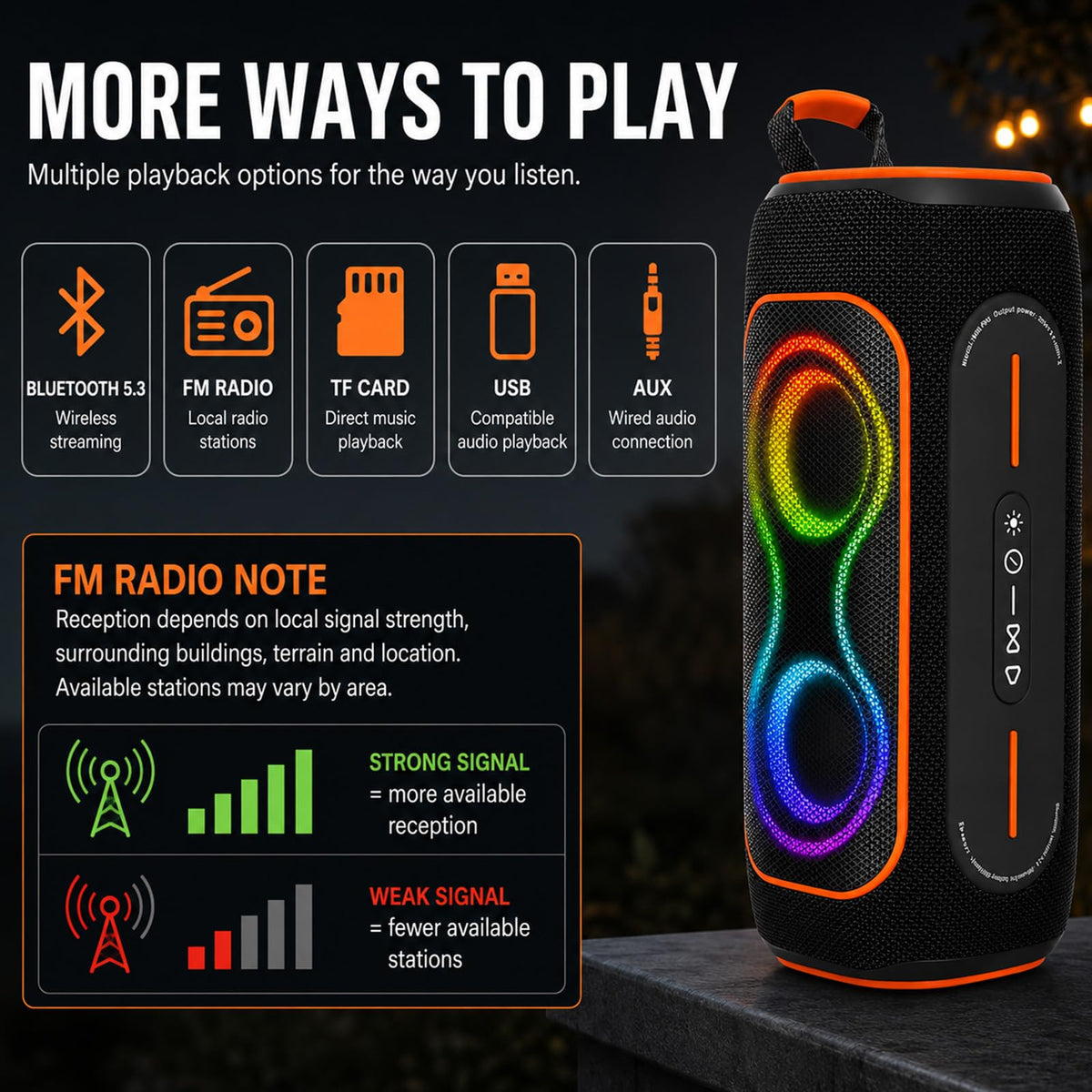 Black 80W Portable Bluetooth Speaker J4734