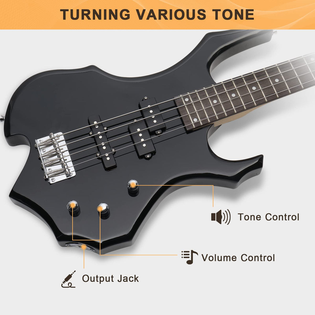 Electric Bass Guitar 4 Strings Full Size Right Hand with Bag N10473