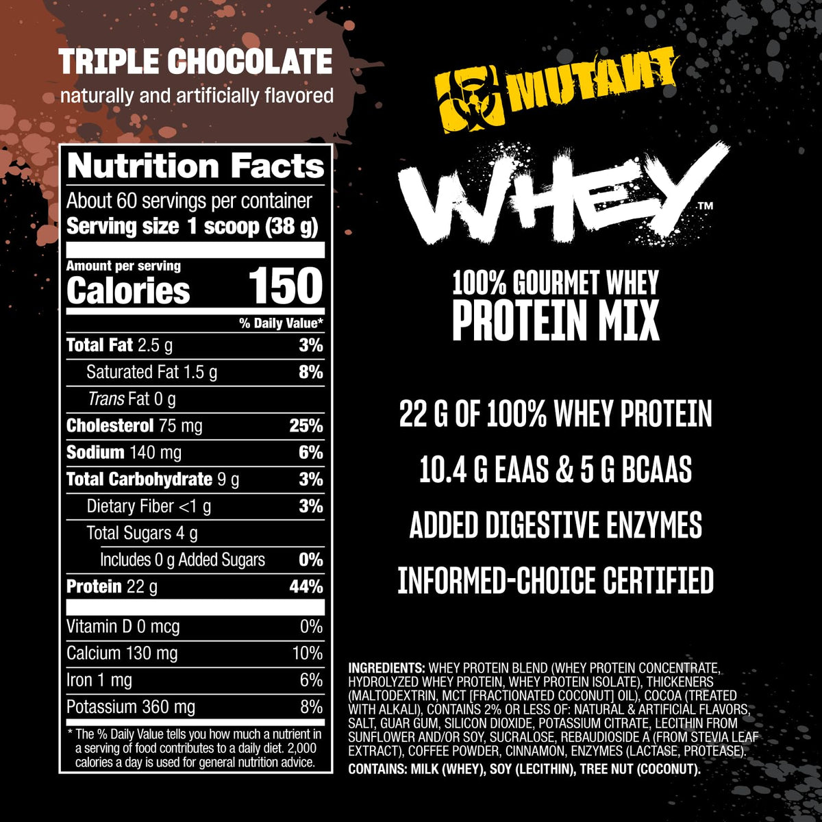 Whey Protein Powder Triple Chocolate 5 lb Q884425