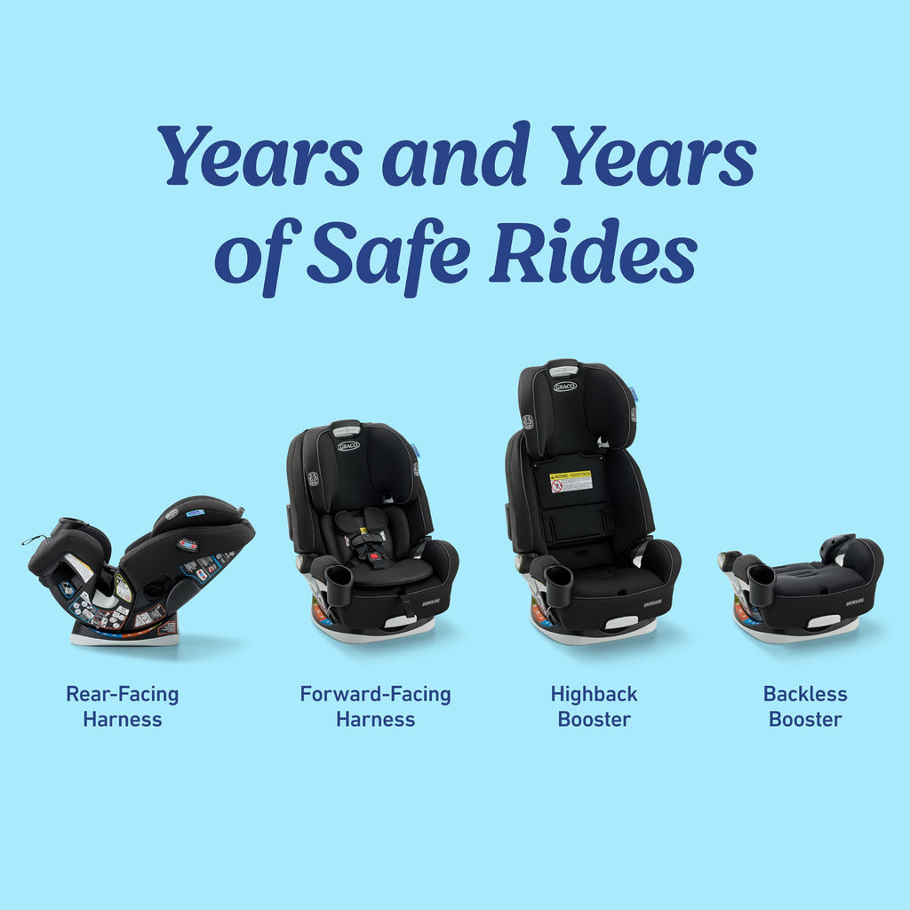 4-in-1 Convertible Car Seat, Rear Facing, Forward Facing, High Back Booster, Backless Booster Seat N115