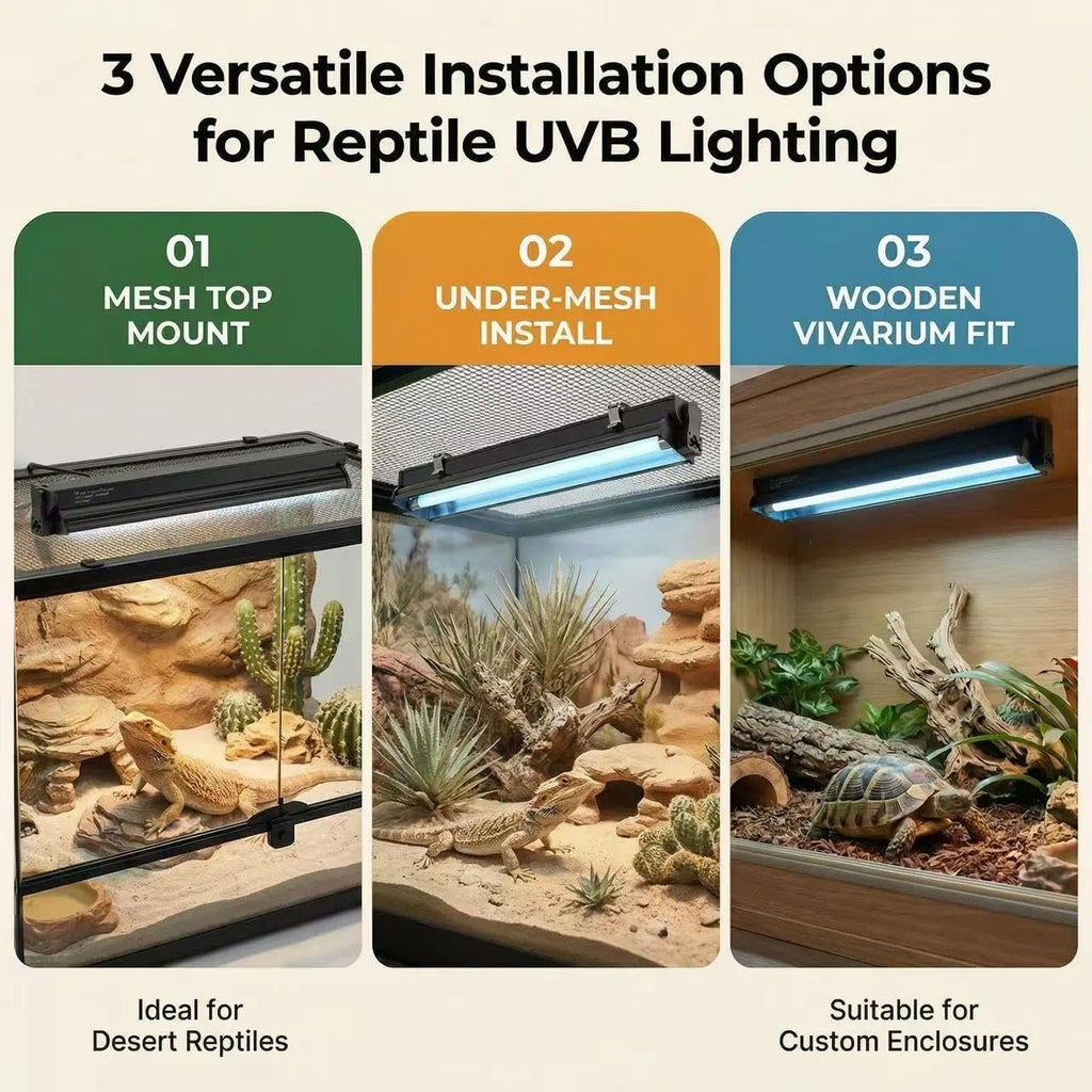 8W 10.0 12 Inch T5 UVB Reptile Light Fixture with Bulb D154