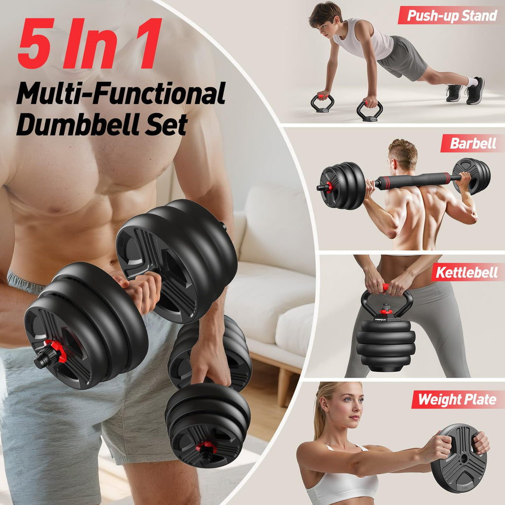 Adjustable 5 in 1 Dumbbell Set 20-90 lbs P332