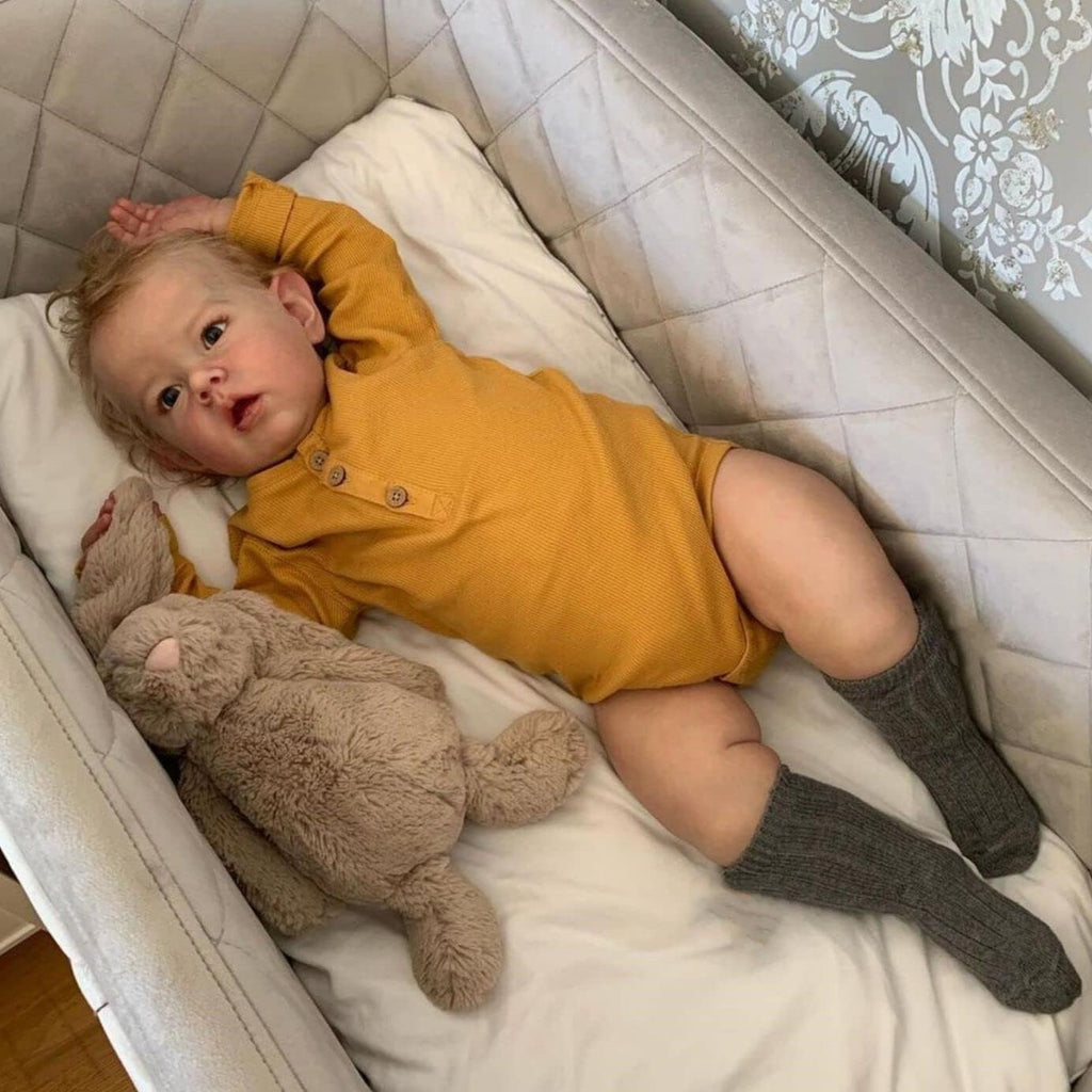 22" Realistic Baby Doll Boy Blonde Hair T760