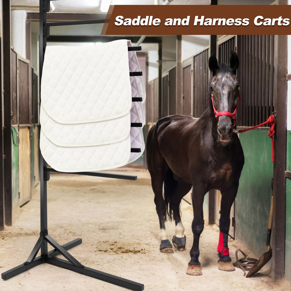 8-Tier Saddle Pad Rack with Stand X219