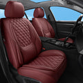 Wine Red Leather Full Set Car Seat Covers Q8327