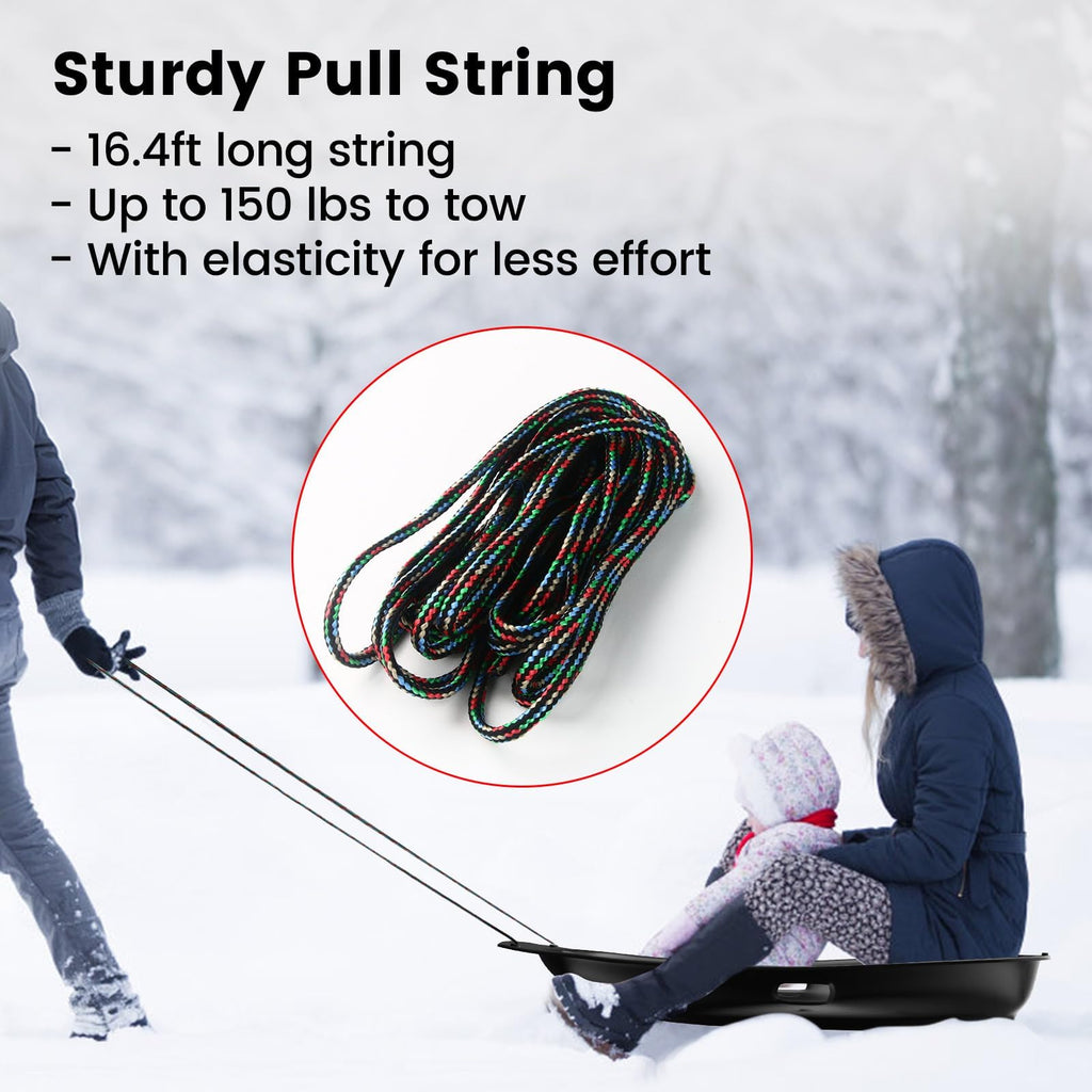 Cold-Resistant Plastic Toboggan Sled with Pull Rope X885876
