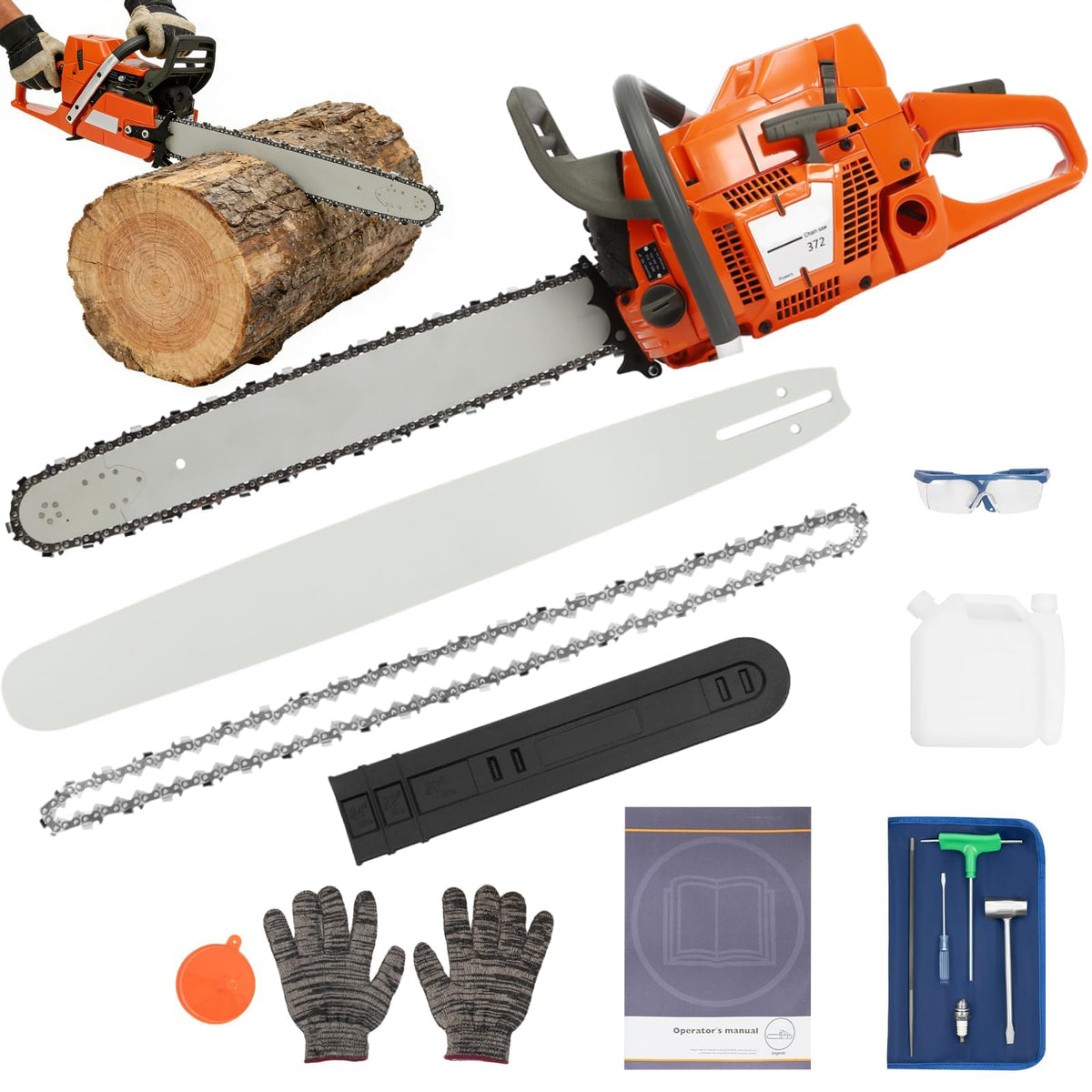 72CC 24inch 2-Cycle Gas Powered Chainsaw Y7427