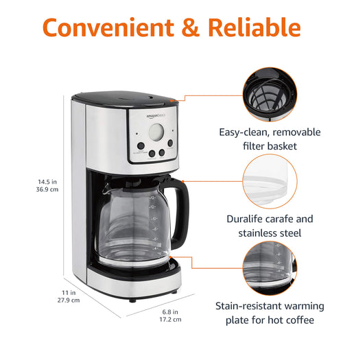 12 Cup Stainless Steel Programmable Coffeemaker L560