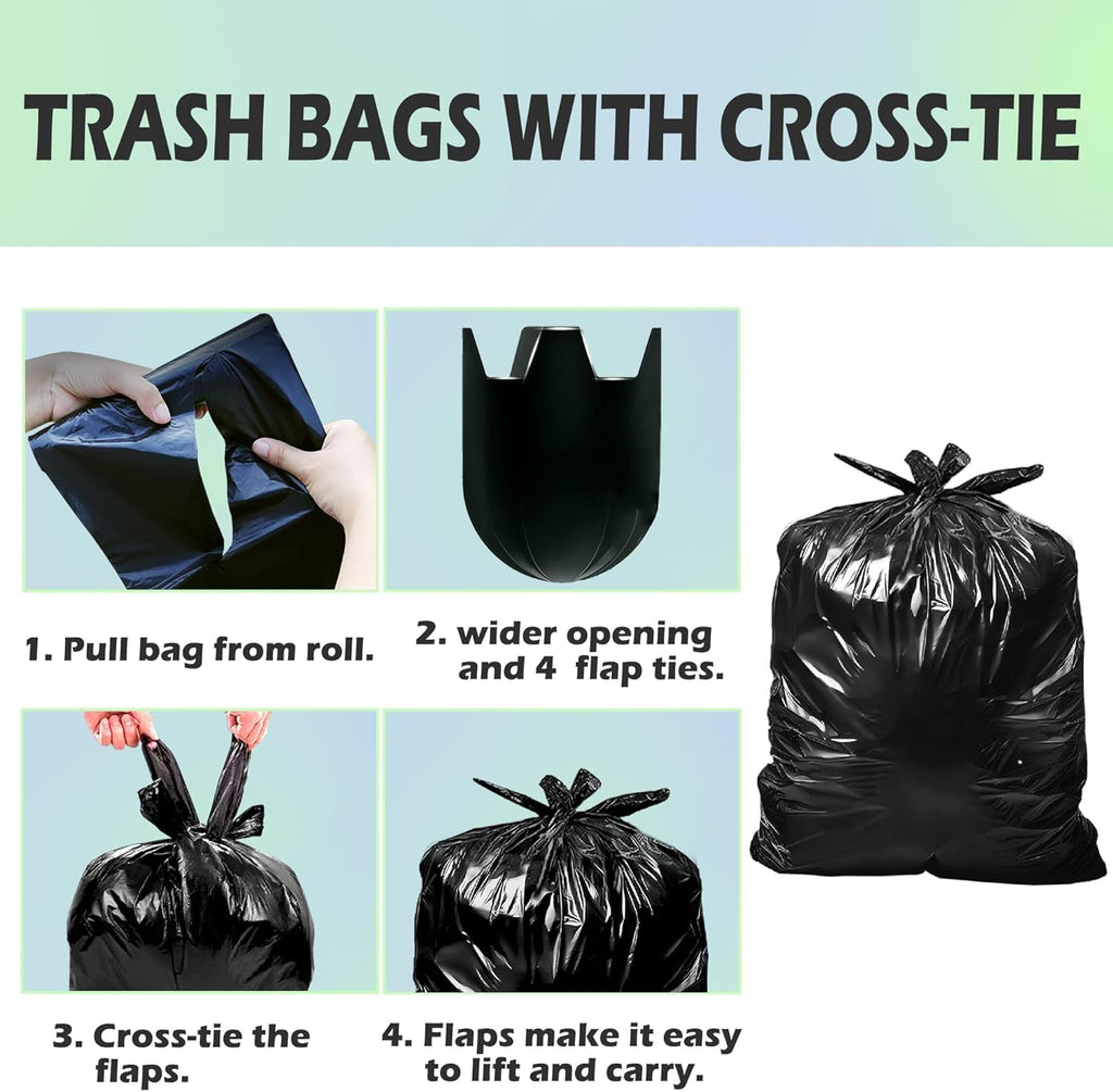 40-45 Gallon Heavy Duty Black Trash Bags 60 Count 1.2 Mil R528