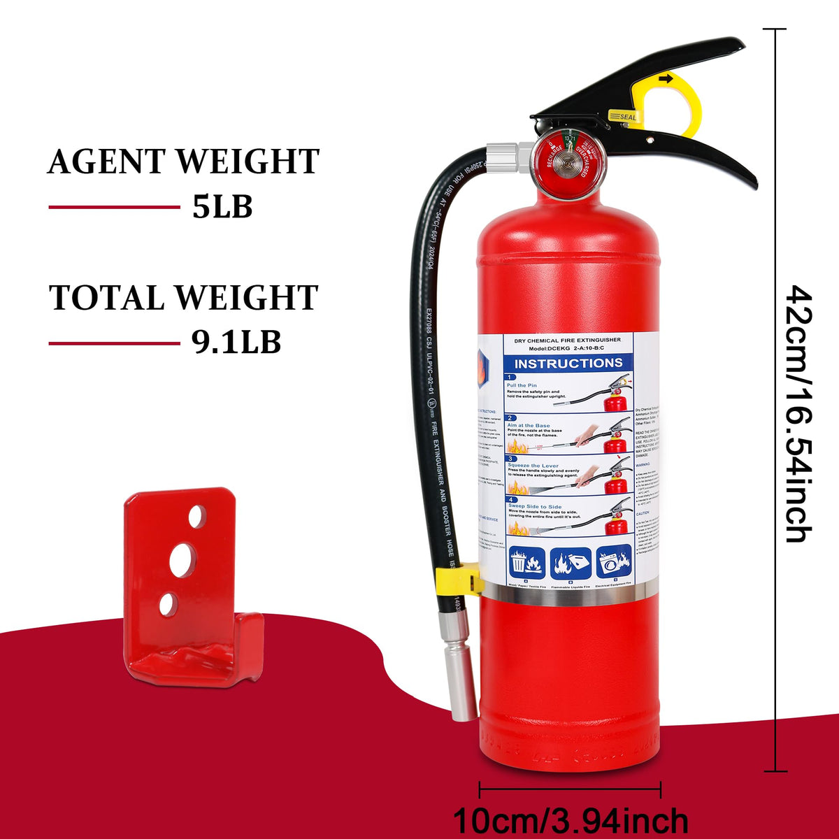 2-Pack 5 lb ABC Dry Chemical Fire Extinguishers T645