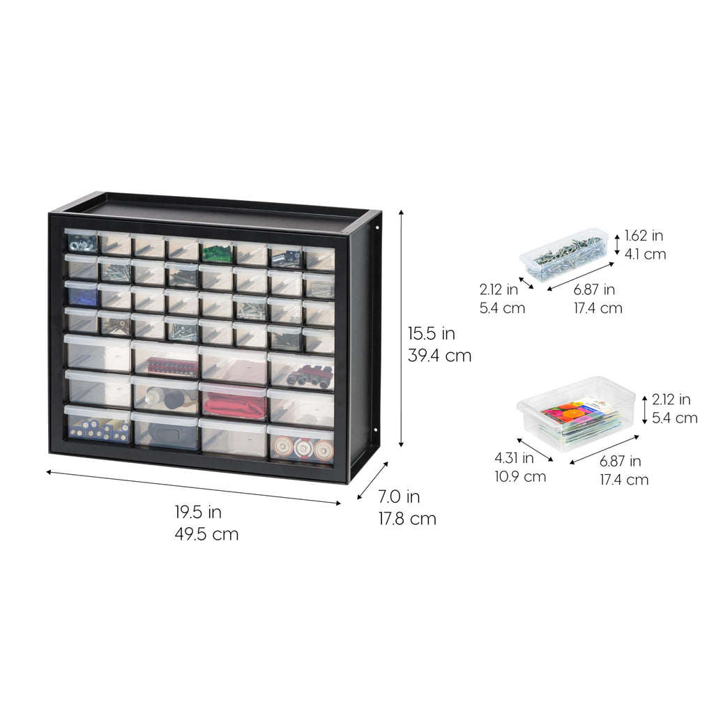 Black 44-Drawer Small Parts Storage Cabinet Y480333