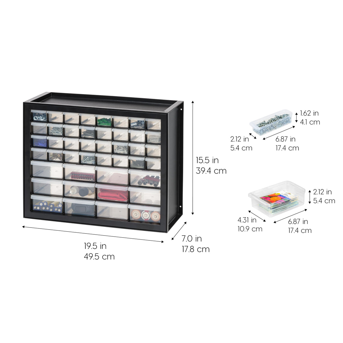 Black 44-Drawer Small Parts Storage Cabinet Y480333