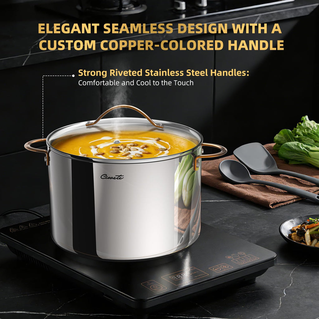12 Quart Tri-Ply Stainless Steel Stock Pot with Lid U5079
