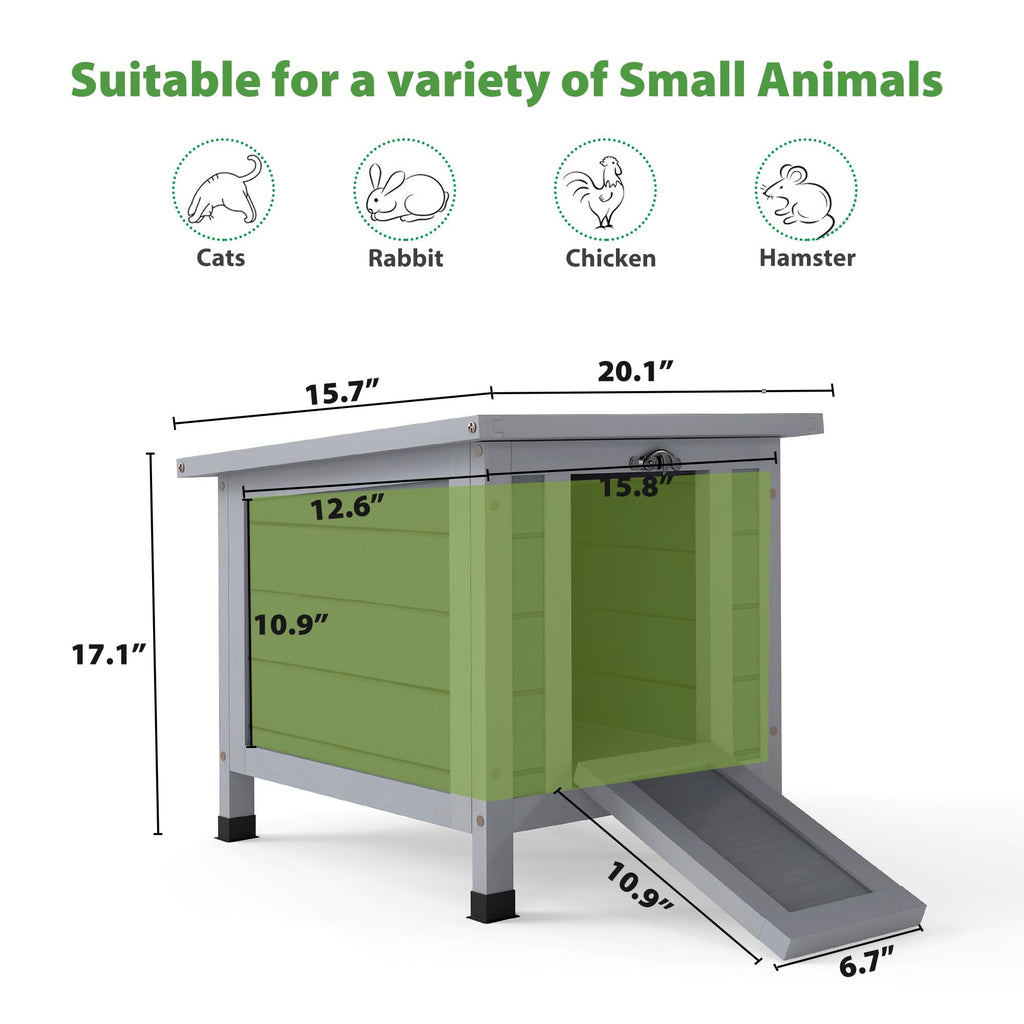 Gray Rabbit Hutch Small Animal Cage C460