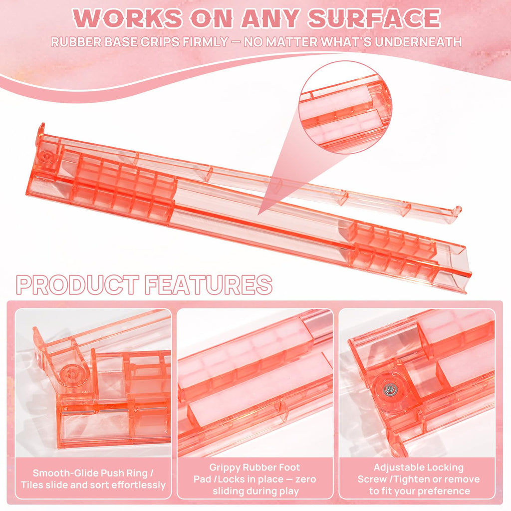 17.5'' Non-Slip Mahjong Racks with Pushers Set of 4 Acrylic Z727
