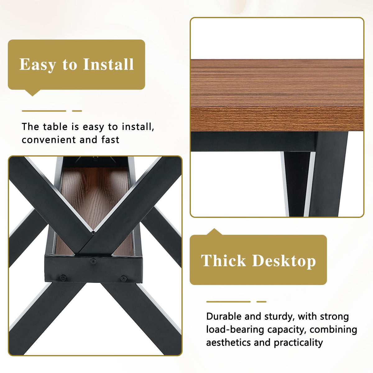 9 Piece Dining Table Set with Splicing Wood Top G6647