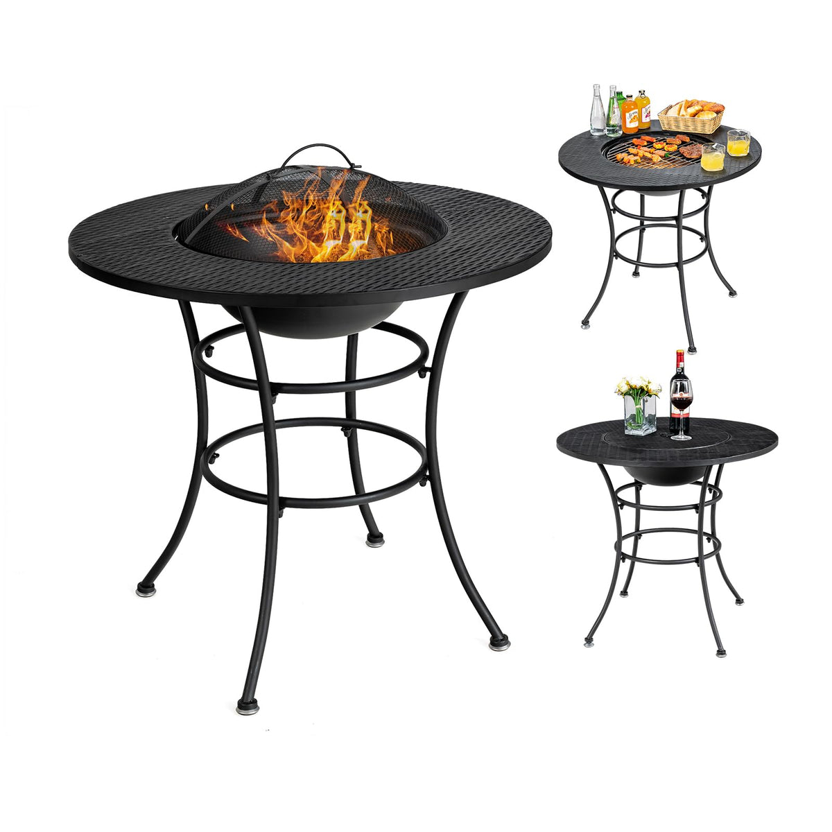 4-in-1 Outdoor Fire Pit Dining Table F58700