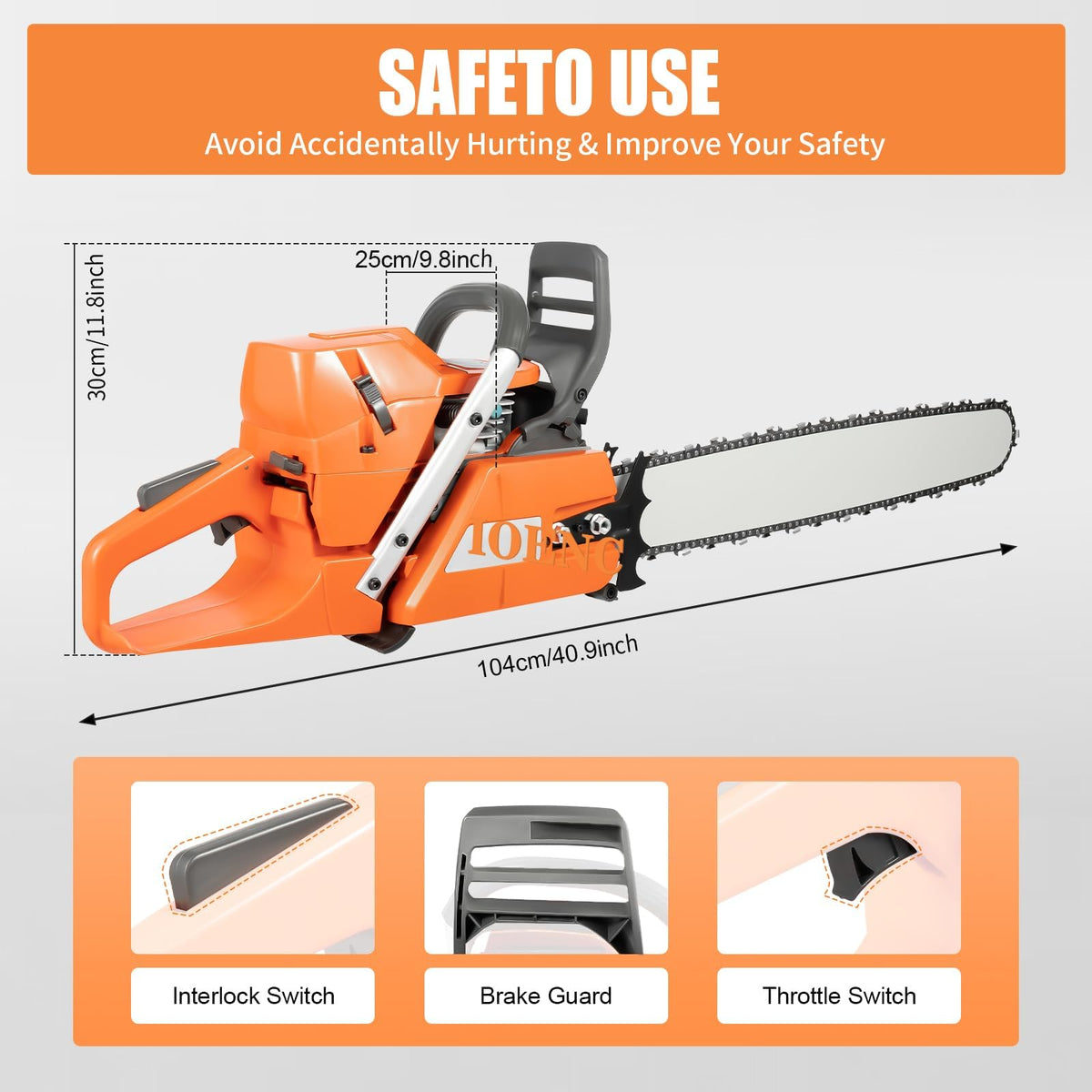72CC 24inch 2-Cycle Gas Powered Chainsaw Y7427