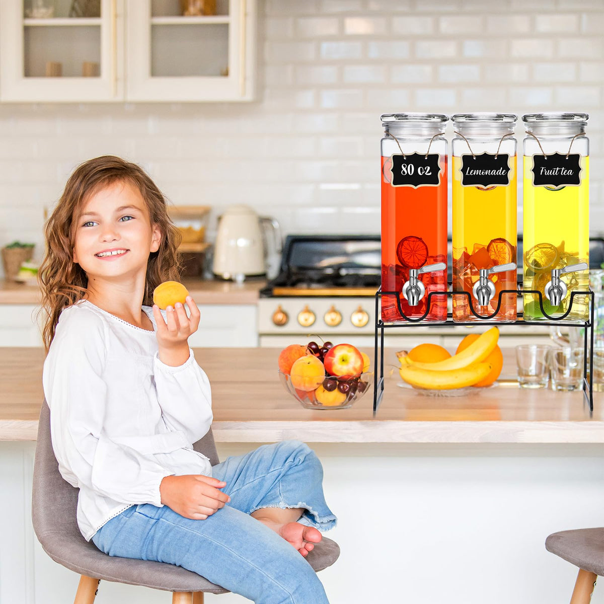 80 oz Glass Drink Dispenser with Stand and Spigot Z65659
