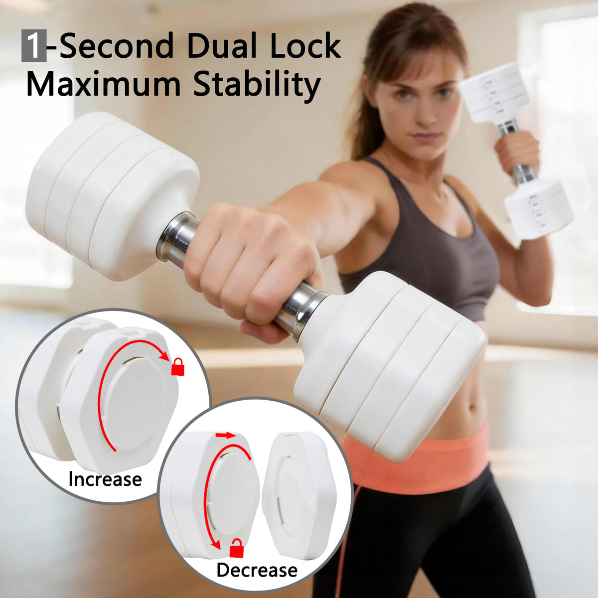Adjustable Dumbbell Set of 2 Total 20 Lbs B5638