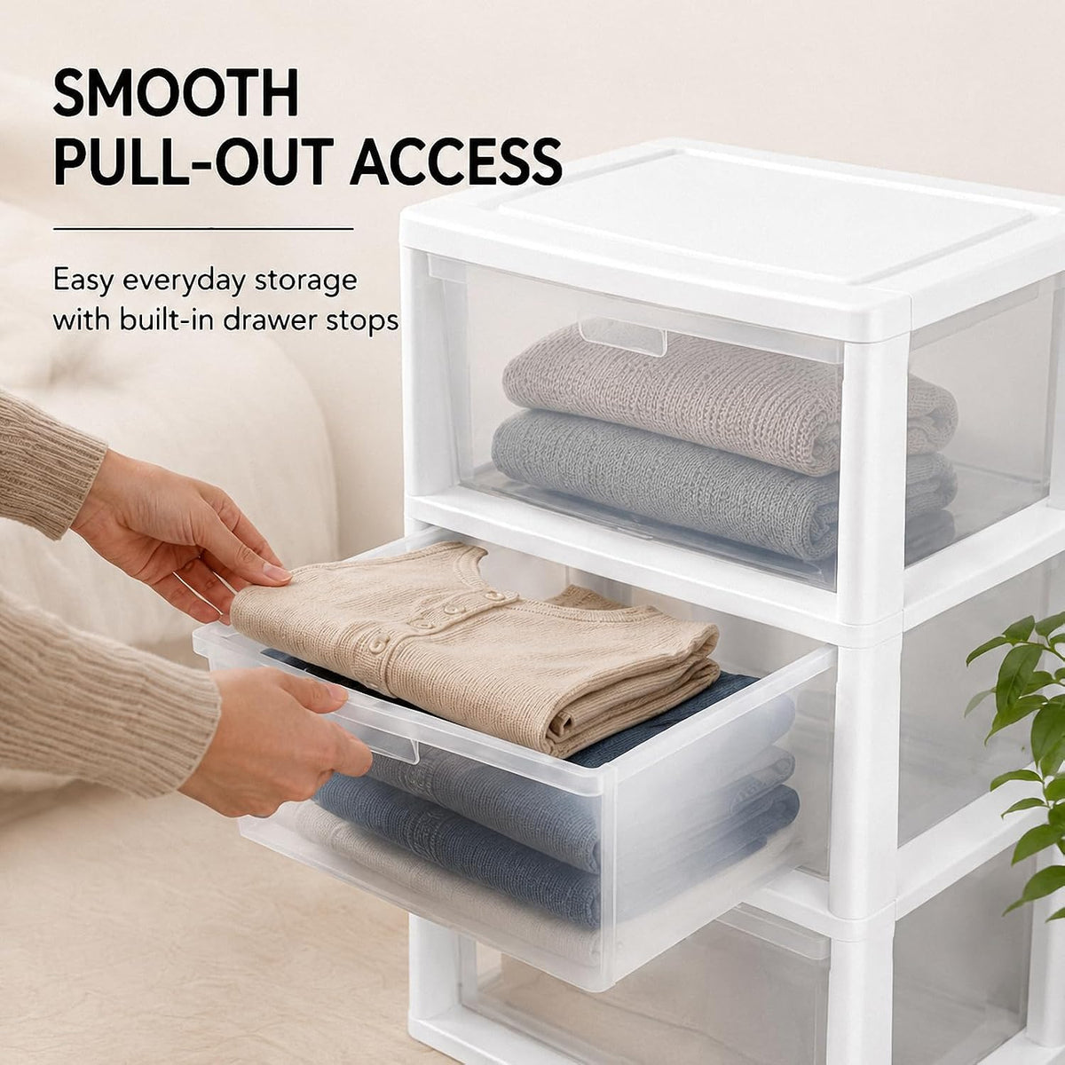 3 Drawer Clear Plastic Storage Organizer Z318193
