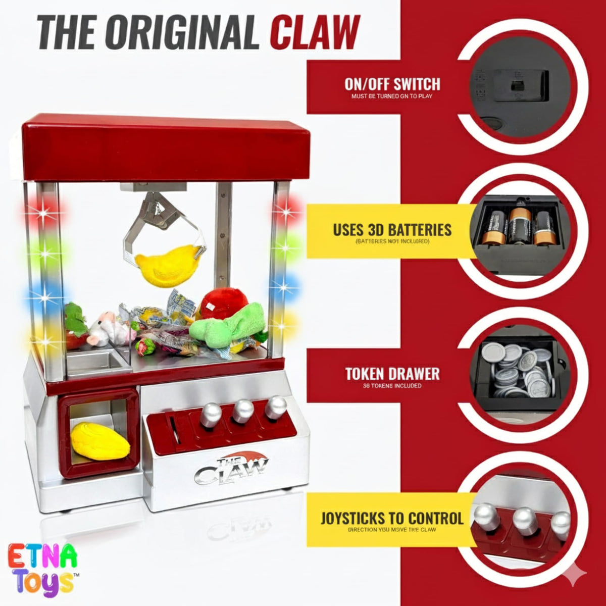 Electronic Arcade Claw Machine with LED Lights and Sound T1610