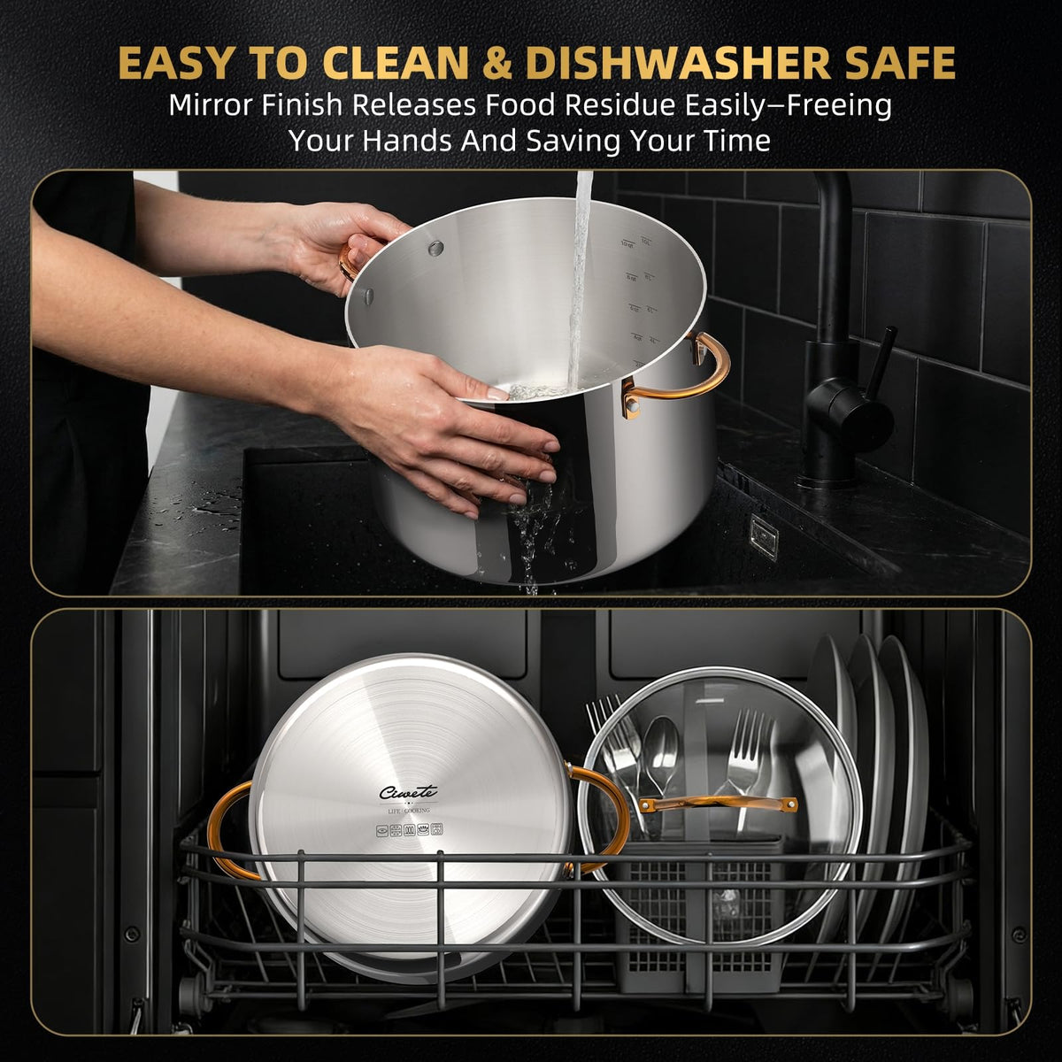 12 Quart Tri-Ply Stainless Steel Stock Pot with Lid U5079