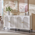 White Modern Arched Sideboard Buffet Cabinet with Storage Q5736