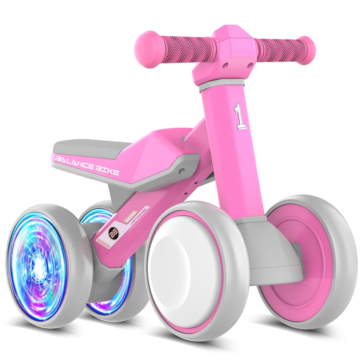 Baby Balance Bike with Adjustable Soft Seat, 4 Silent Wheels R23746