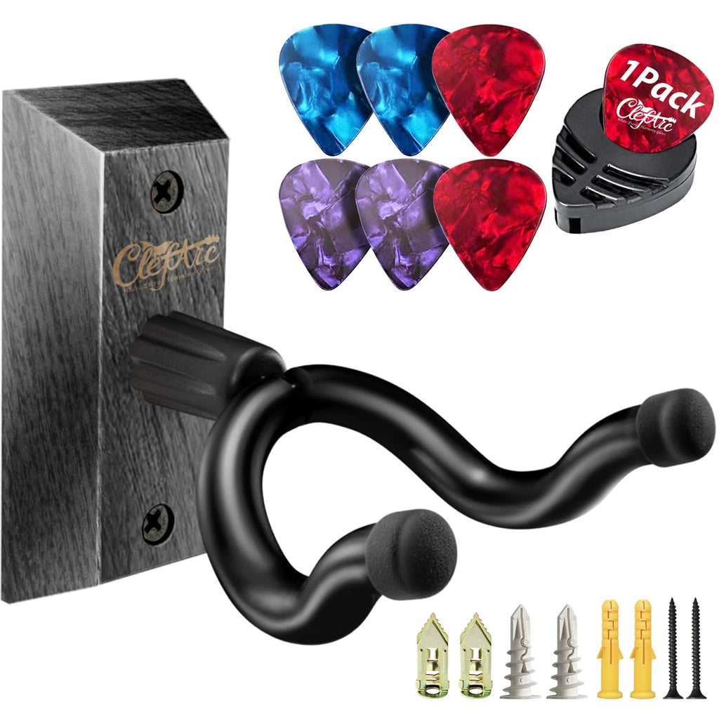 Black U-Shaped Guitar Wall Hanger 2 Pack U2622
