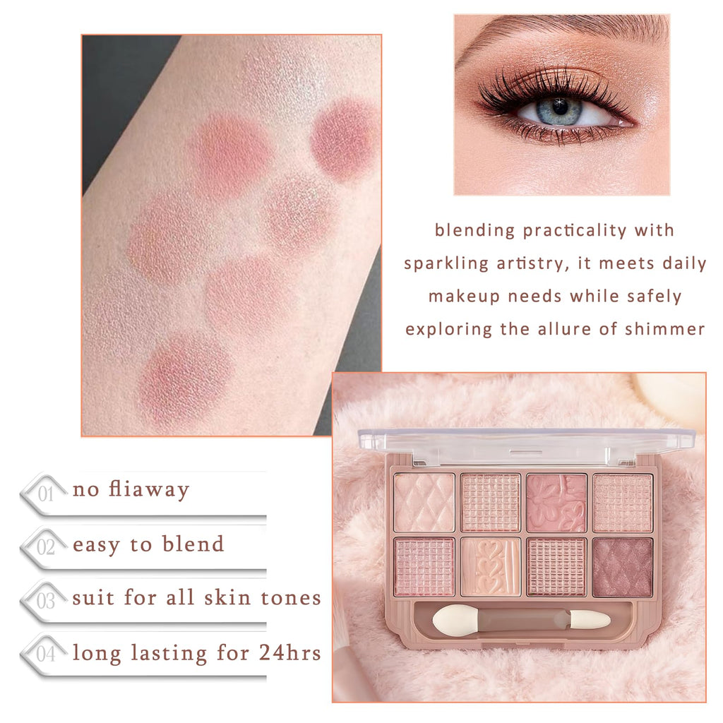 Brown and Pink Shimmer Eyeshadow Palette C791