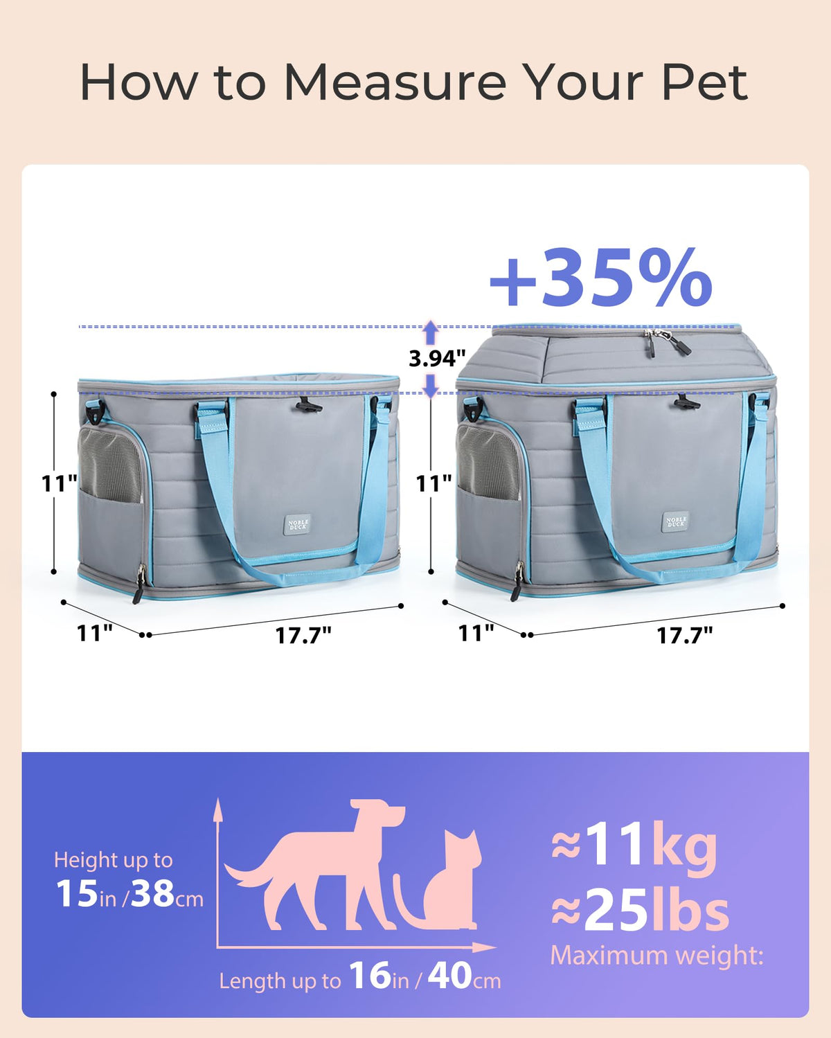 Airline Approved Soft-Sided Pet Carrier for Cats/Dogs Up to 20 Lbs N578