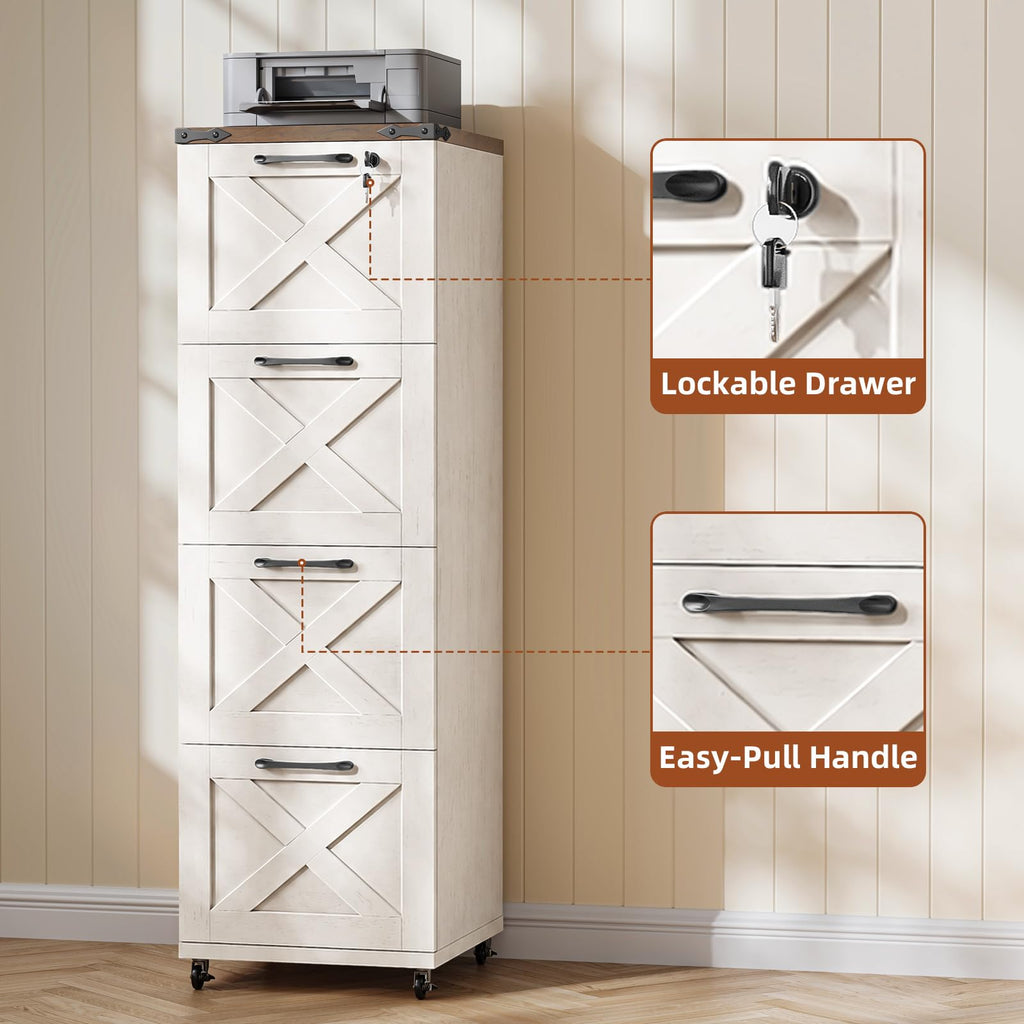 White 4 Drawer Office Filing Cabinet Y279560