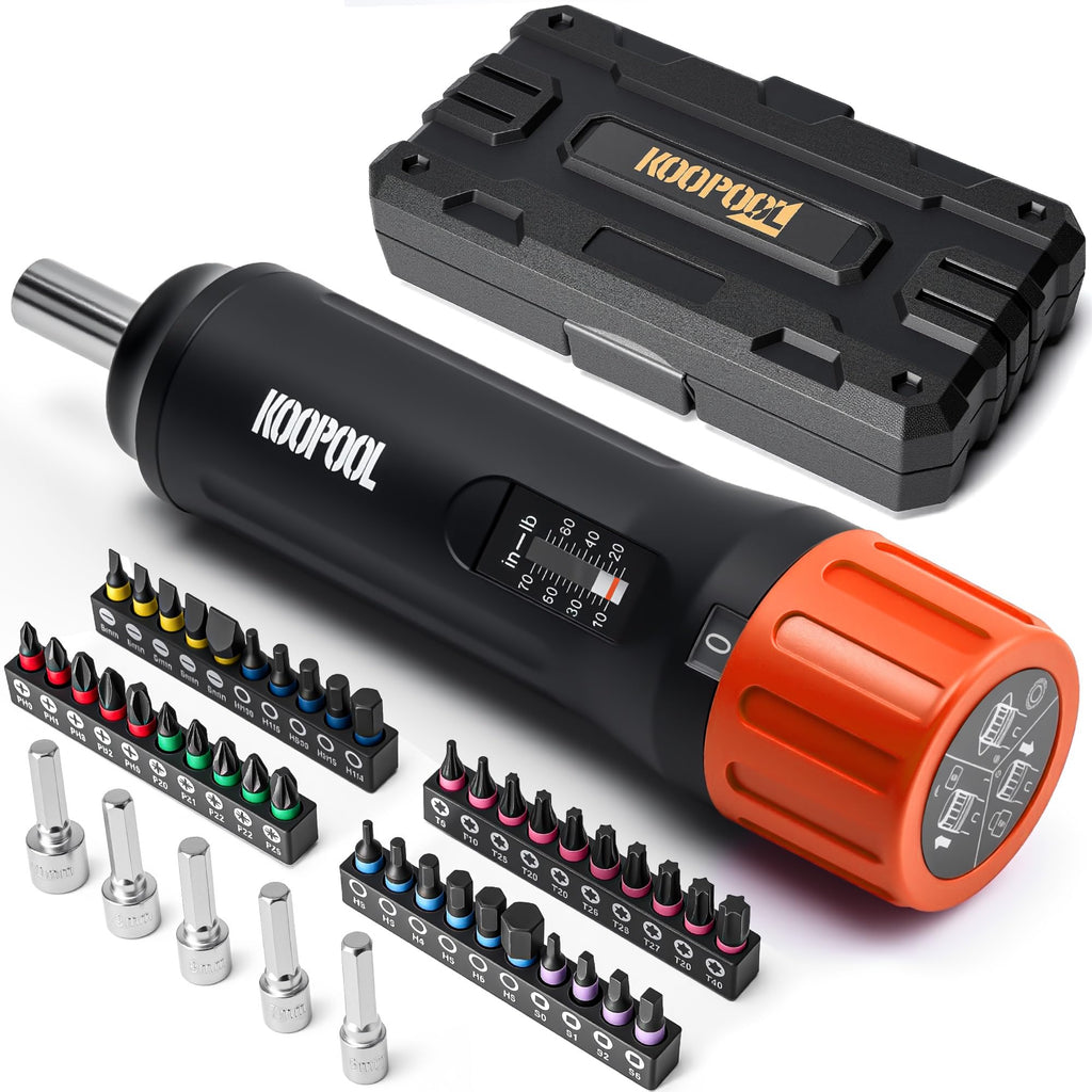 46Pcs Torque Screwdriver Set 1/4" 10-70 in-lb O5955
