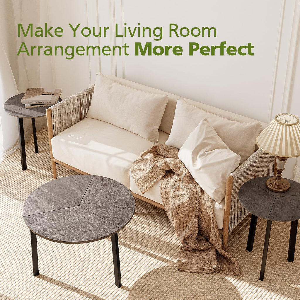 Small Round Nesting Coffee Table Set of 2 J57567