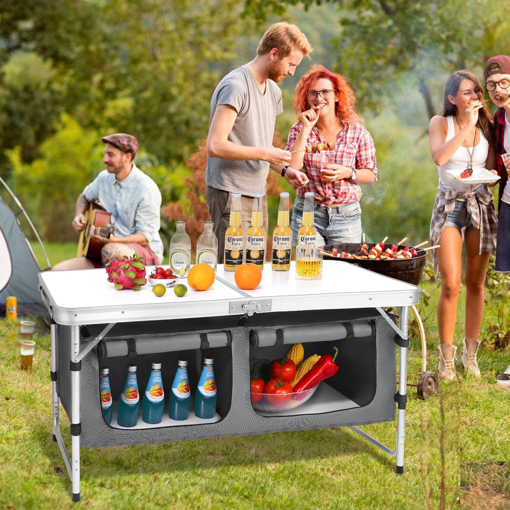 Camping Folding Aluminum Table with Adjustable Legs S4829