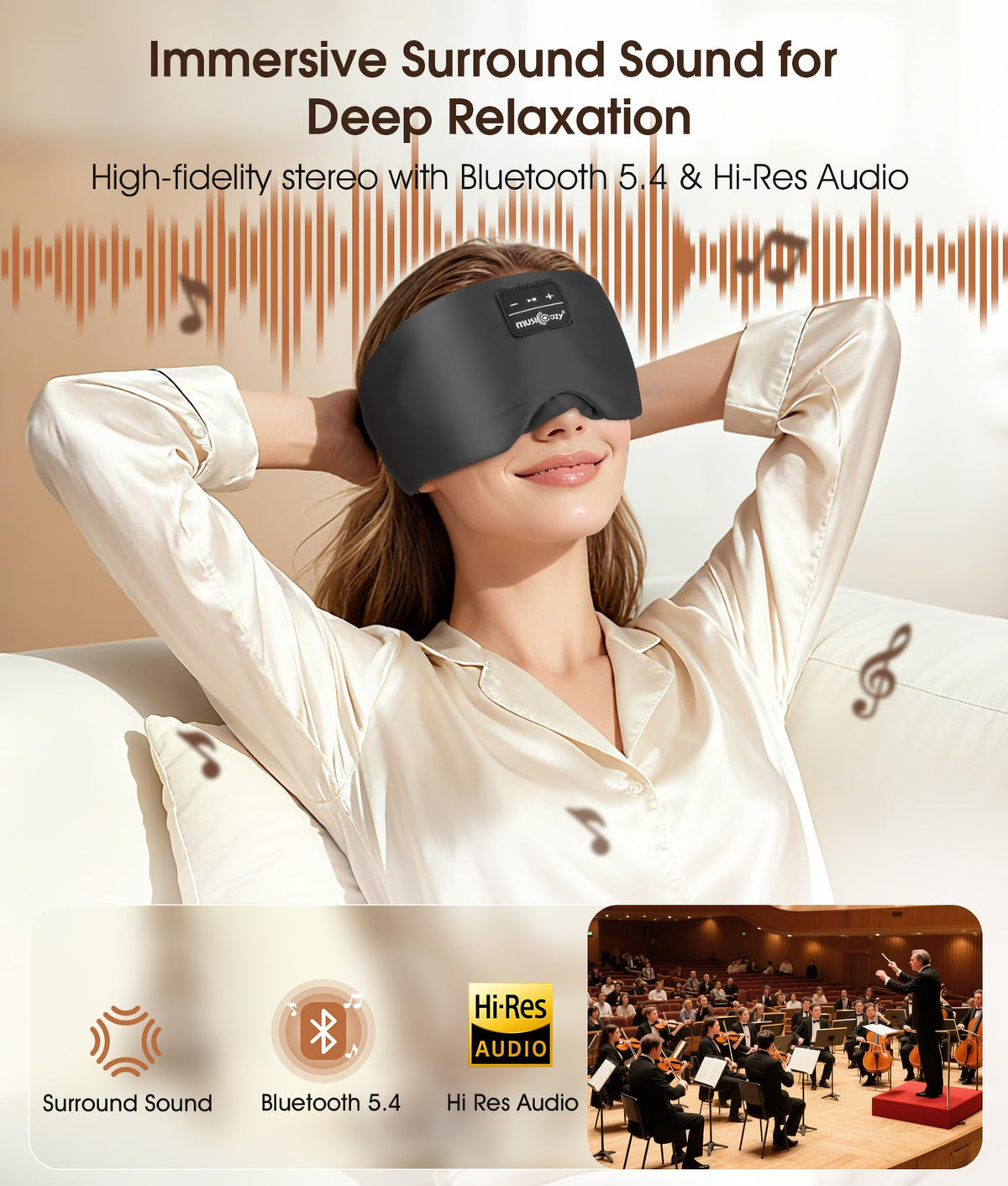 Silk Sleep Mask Bluetooth Headphones P535986