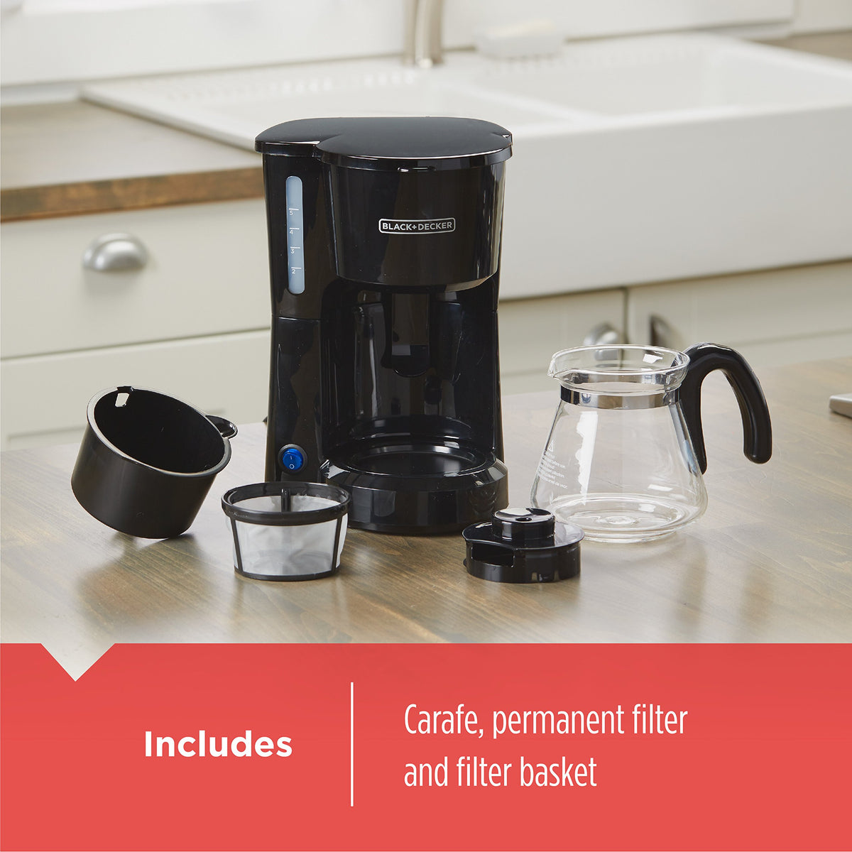 4-in-1 5-Cup Coffee Maker, Black W6927
