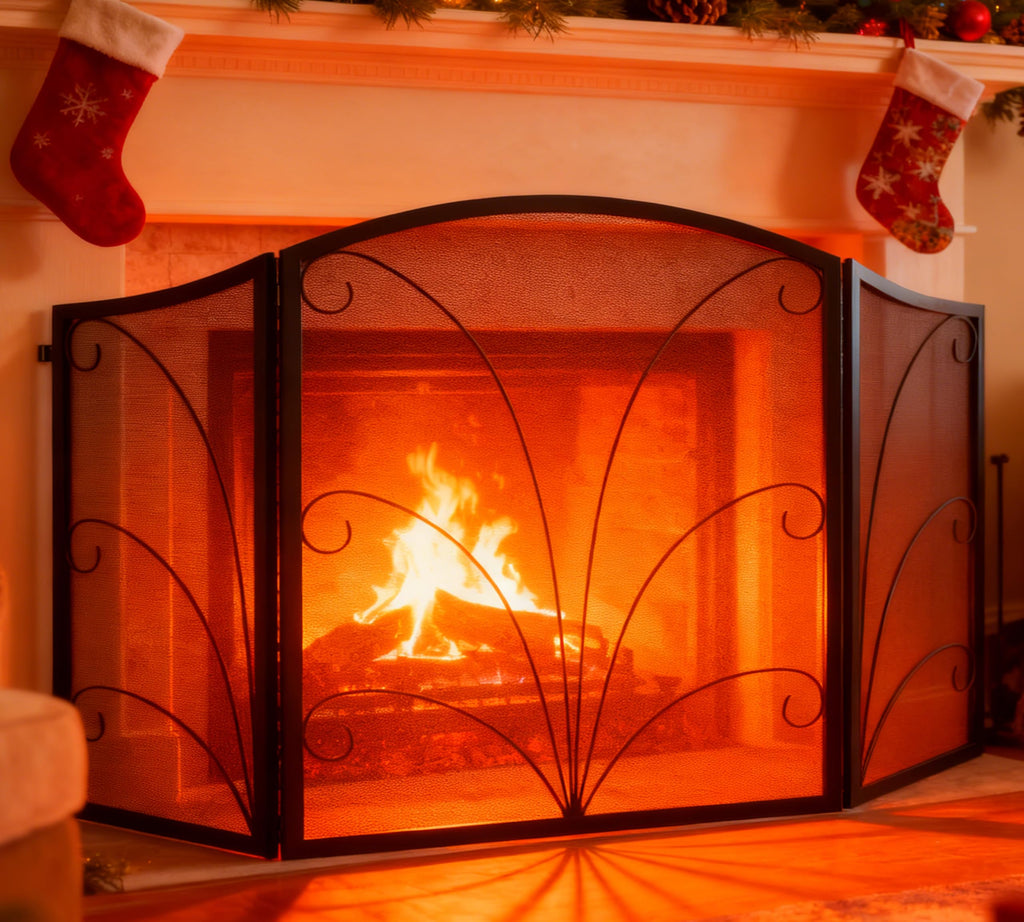 Arched Wrought Iron Fireplace Screen C319