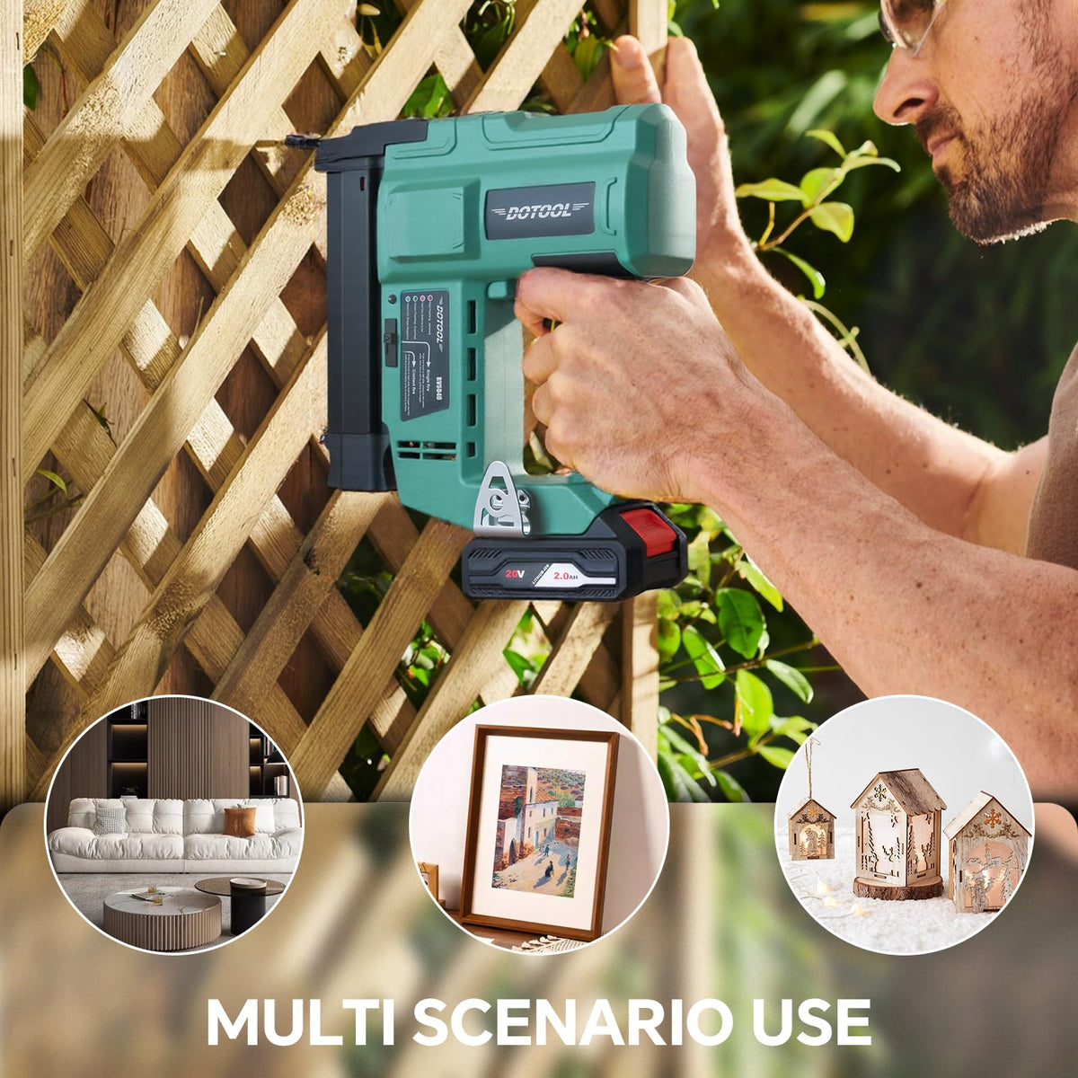 20V Cordless Brad Nailer Kit 2 in 1 Electric Nail Gun Y363