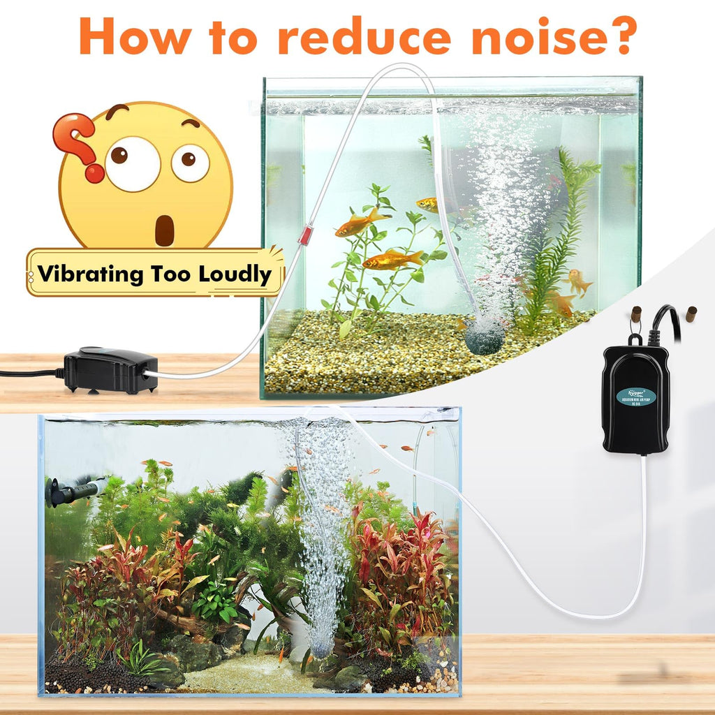 Mini Aquarium Air Pump Kit 1W for 2-20 Gallon Fish Tank with Air Tube T312