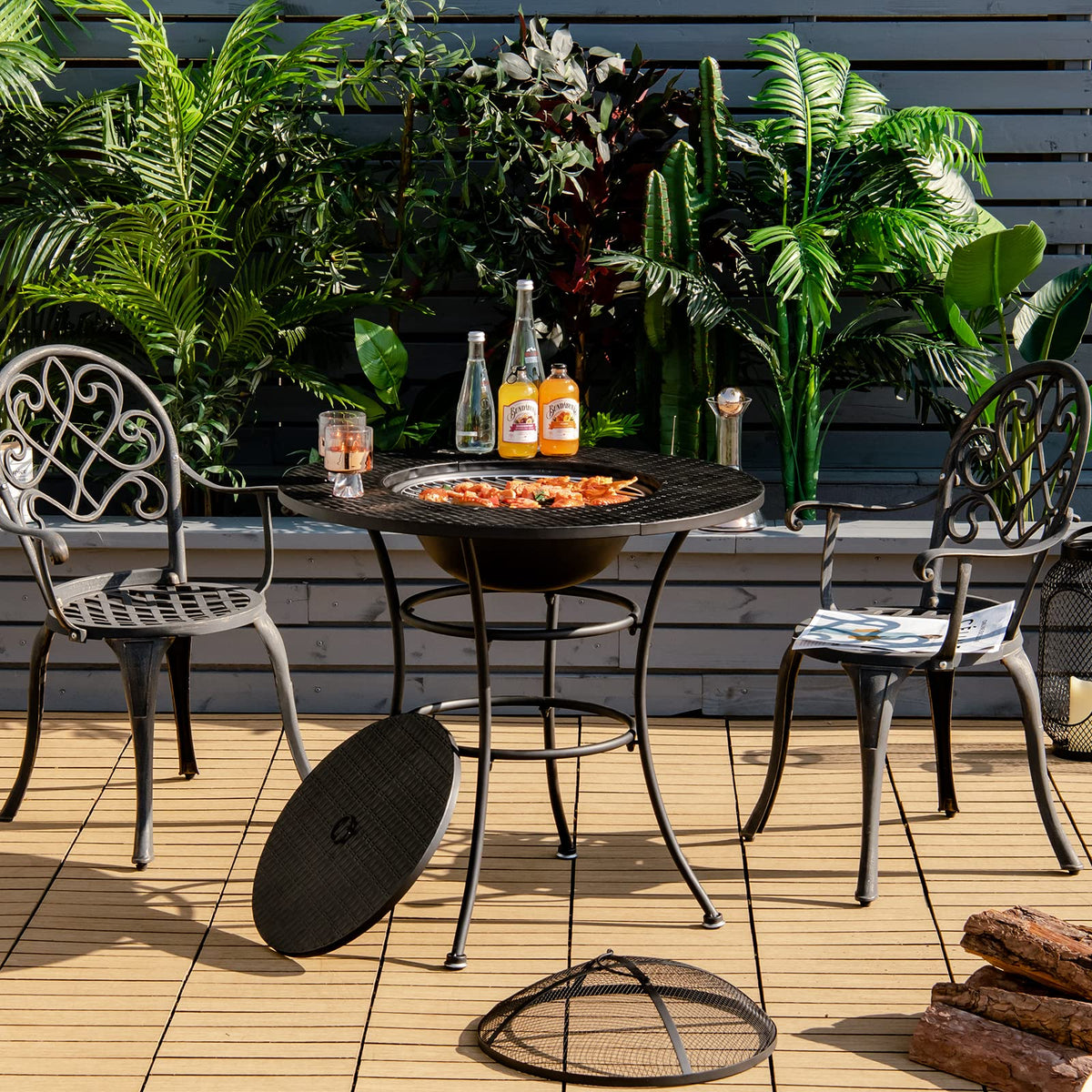 4-in-1 Outdoor Fire Pit Dining Table F58700