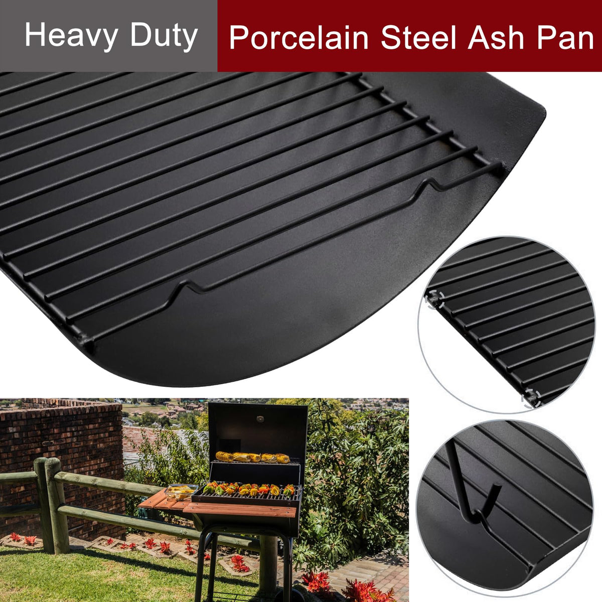 20 Inches Ash Pan Drip Pan and Grill Grates for Charcoal Grills C71165