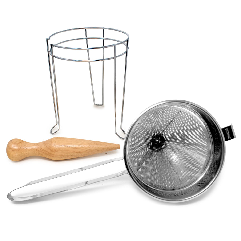 Stainless Steel Chinois with Stand and Pestle Set S64101