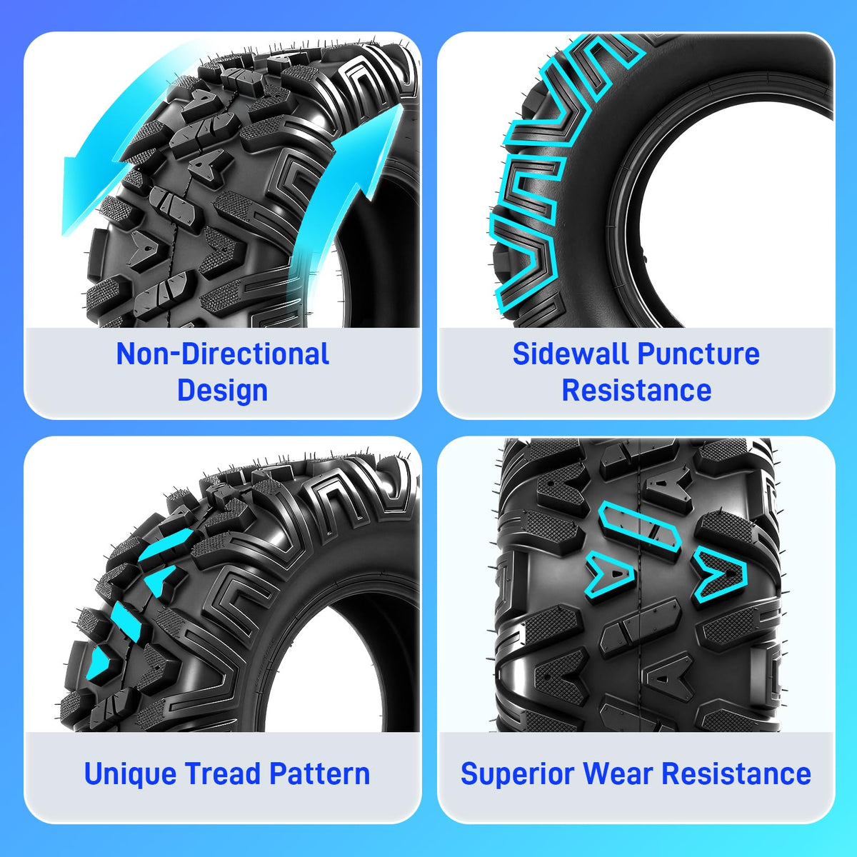 19x7-8 All-Terrain ATV Tires Pack of 2 F714828