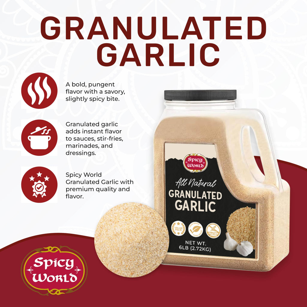 Granulated Garlic 6 LB Jar Gluten Free Non-GMO K901846