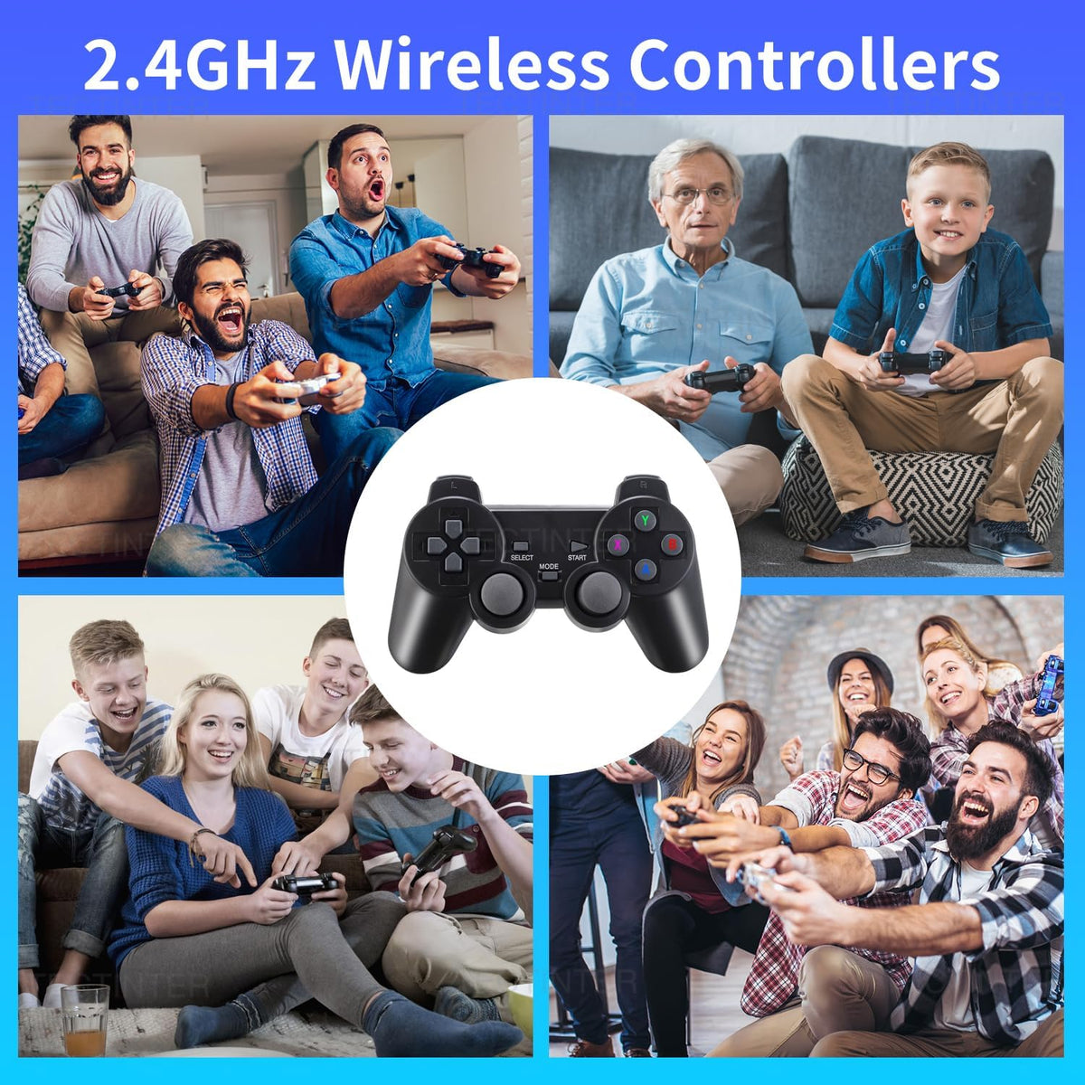 Plug and Play Retro Game Console with 4K HDMI Output, 2.4G Wireless Controllers, 64GB Memory Card O25458