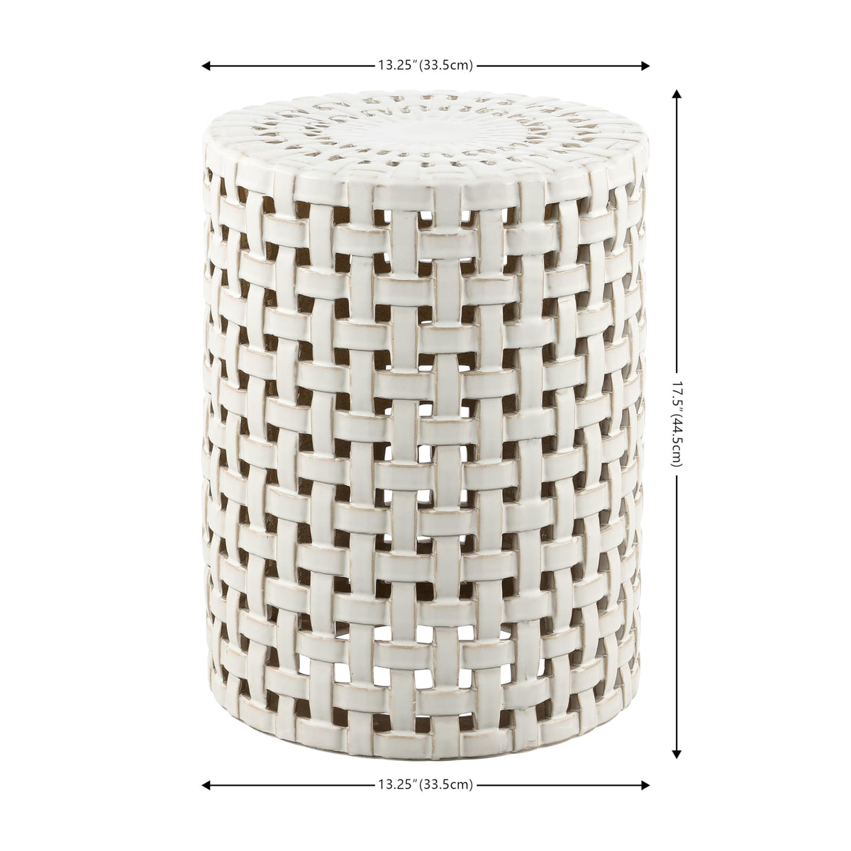 Cream Ceramic Decorative Accent Garden Stool J5264